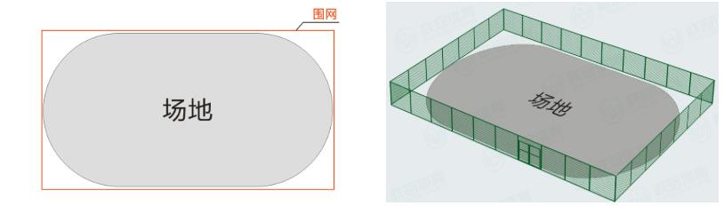 弧形或圆形等不规则场地的围网设计